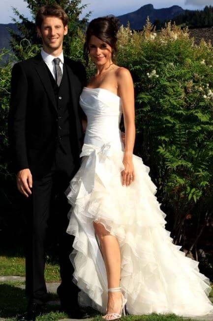 Marion Jolles with her husband Romain Grosjean on their wedding.
